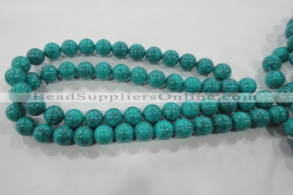 CTU1676 15.5 inches 14mm round synthetic turquoise beads