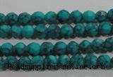 CTU1681 15.5 inches 4mm faceted round synthetic turquoise beads