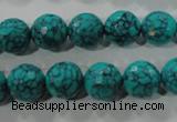 CTU1685 15.5 inches 12mm faceted round synthetic turquoise beads