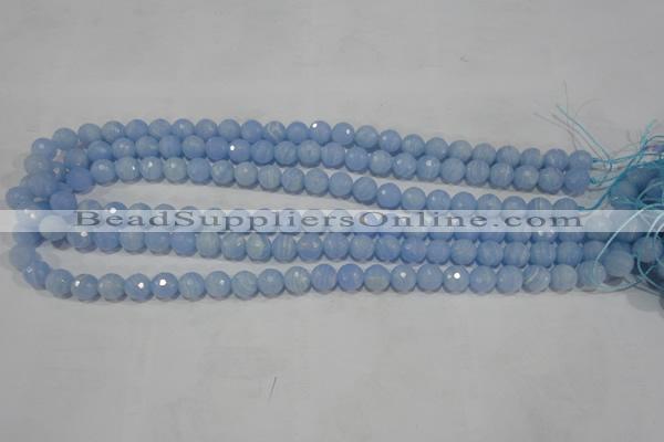 CTU1742 15.5 inches 6mm faceted round synthetic turquoise beads