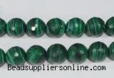 CTU1824 15.5 inches 10mm faceted round synthetic turquoise beads