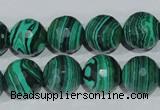 CTU1826 15.5 inches 14mm faceted round synthetic turquoise beads