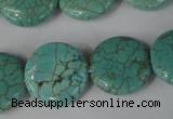 CTU1886 15.5 inches 20mm flat round imitation turquoise beads