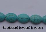 CTU19 15.5 inches 12*16mm oval blue turquoise strand beads Wholesale