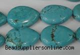 CTU1905 15.5 inches 18*25mm flat teardrop imitation turquoise beads