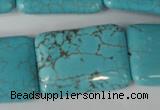 CTU1918 15.5 inches 22*30mm rectangle imitation turquoise beads