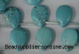 CTU1935 Top-drilled 13*18mm flat teardrop imitation turquoise beads