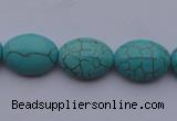 CTU20 15.5 inches 13*18mm oval blue turquoise strand beads Wholesale