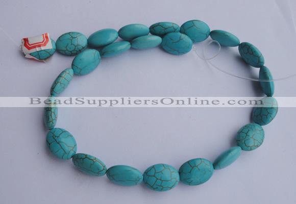 CTU20 15.5 inches 13*18mm oval blue turquoise strand beads Wholesale