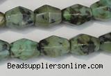 CTU2466 15.5 inches 7*8mm faceted rice African turquoise beads wholesale