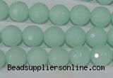 CTU2574 15.5 inches 10mm faceted round synthetic turquoise beads