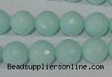 CTU2575 15.5 inches 12mm faceted round synthetic turquoise beads