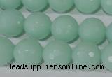 CTU2576 15.5 inches 14mm faceted round synthetic turquoise beads