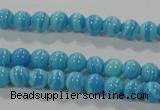 CTU2580 15.5 inches 4mm round synthetic turquoise beads