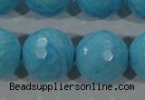 CTU2598 15.5 inches 20mm faceted round synthetic turquoise beads