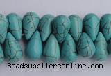 CTU27 14.5 inches 10*17mm teardrop blue turquoise beads Wholesale