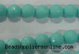 CTU2780 15.5 inches 4mm faceted round synthetic turquoise beads