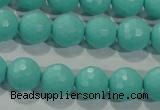 CTU2782 15.5 inches 8mm faceted round synthetic turquoise beads