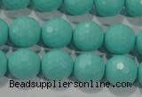 CTU2783 15.5 inches 10mm faceted round synthetic turquoise beads