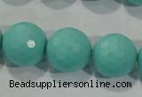 CTU2786 15.5 inches 16mm faceted round synthetic turquoise beads