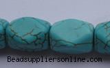 CTU29 15.5 inches 13*18mm faceted cuboid blue turquoise beads