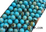 CTU3143 15 inches 8mm round gold vein howlite turquoise beads