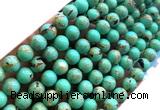 CTU3160 15 inches 4mm round gold vein howlite turquoise beads