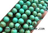 CTU3162 15 inches 8mm round gold vein howlite turquoise beads