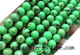 CTU3169 15 inches 8mm round gold vein howlite turquoise beads