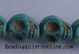 CTU32 15.5 inches 14*17*18mm skull shape blue turquoise beads