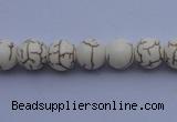 CTU34 15.5 inches 8mm round white turquoise strand beads Wholesale