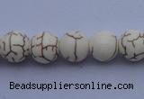 CTU35 15.5 inches 10mm round white turquoise strand beads Wholesale