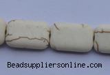 CTU37 15.5 inches 13*20mm rectangle white turquoise beads Wholesale