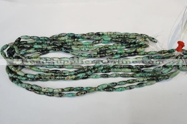 CTU486 15.5 inches 5*12mm rice African turquoise beads wholesale