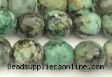 CTU525 15 inches 6mm faceted round African turquoise beads