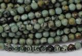 CTU550 15.5 inches 4mm faceted round African turquoise beads