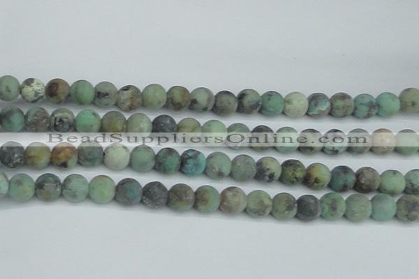 CTU565 15.5 inches 10mm round matte african turquoise beads