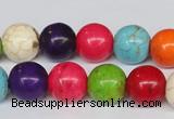 CTU704 15.5 inches 14mm round dyed turquoise beads wholesale