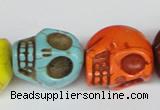 CTU713 15.5 inches 18*20*22mm skull dyed turquoise beads wholesale