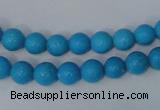 CTU823 15.5 inches 8mm round dyed turquoise beads wholesale