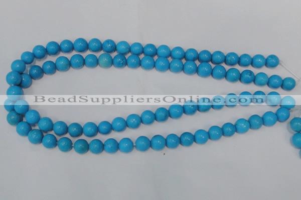 CTU824 15.5 inches 10mm round dyed turquoise beads wholesale