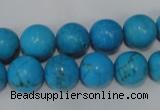 CTU825 15.5 inches 12mm round dyed turquoise beads wholesale