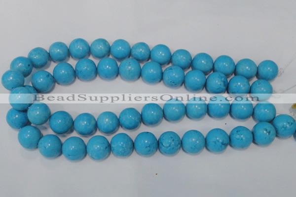 CTU855 15.5 inches 14mm round dyed turquoise beads wholesale