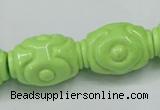 CTU893 15.5 inches 18*25mm carved rice dyed turquoise beads