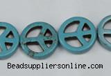 CTU899 15.5 inches 15mm coin dyed turquoise beads wholesale