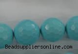 CTU915 15.5 inches 14mm faceted round synthetic turquoise beads