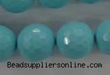 CTU918 15.5 inches 20mm faceted round synthetic turquoise beads