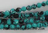 CTU931 15.5 inches 6mm faceted round synthetic turquoise beads