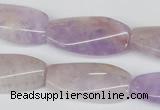 CTW100 15.5 inches 15*30mm twisted rectangle lavender amethyst beads