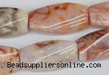 CTW107 15.5 inches 15*30mm twisted rectangle agate beads wholesale